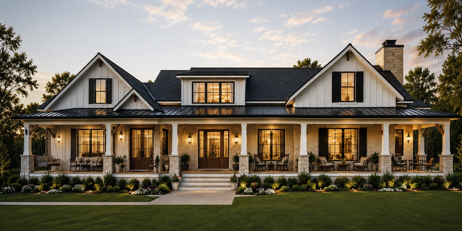 Refined Carolina home with an expansive welcoming front porch